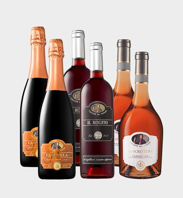 Rose Wine Box (6 bottiglie) 2xLA STIPULA ROSE’, 2xLA SCRITTURA ROSATO, 2xIL ROGITO ROSSATO